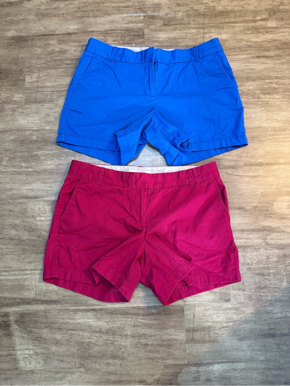J. Crew Women's Chino Shorts in Bright Blue and Pink